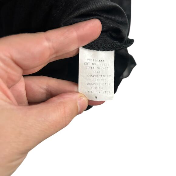 Romantic Layers Chiffon Sleeve Peplum Blouse Ember Black Dark Feminine Size M - Picture 5 of 6